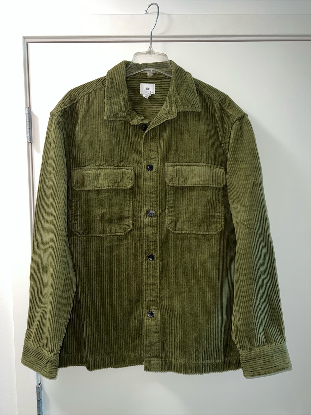 H&M Olive Corduroy Shirt Jacket